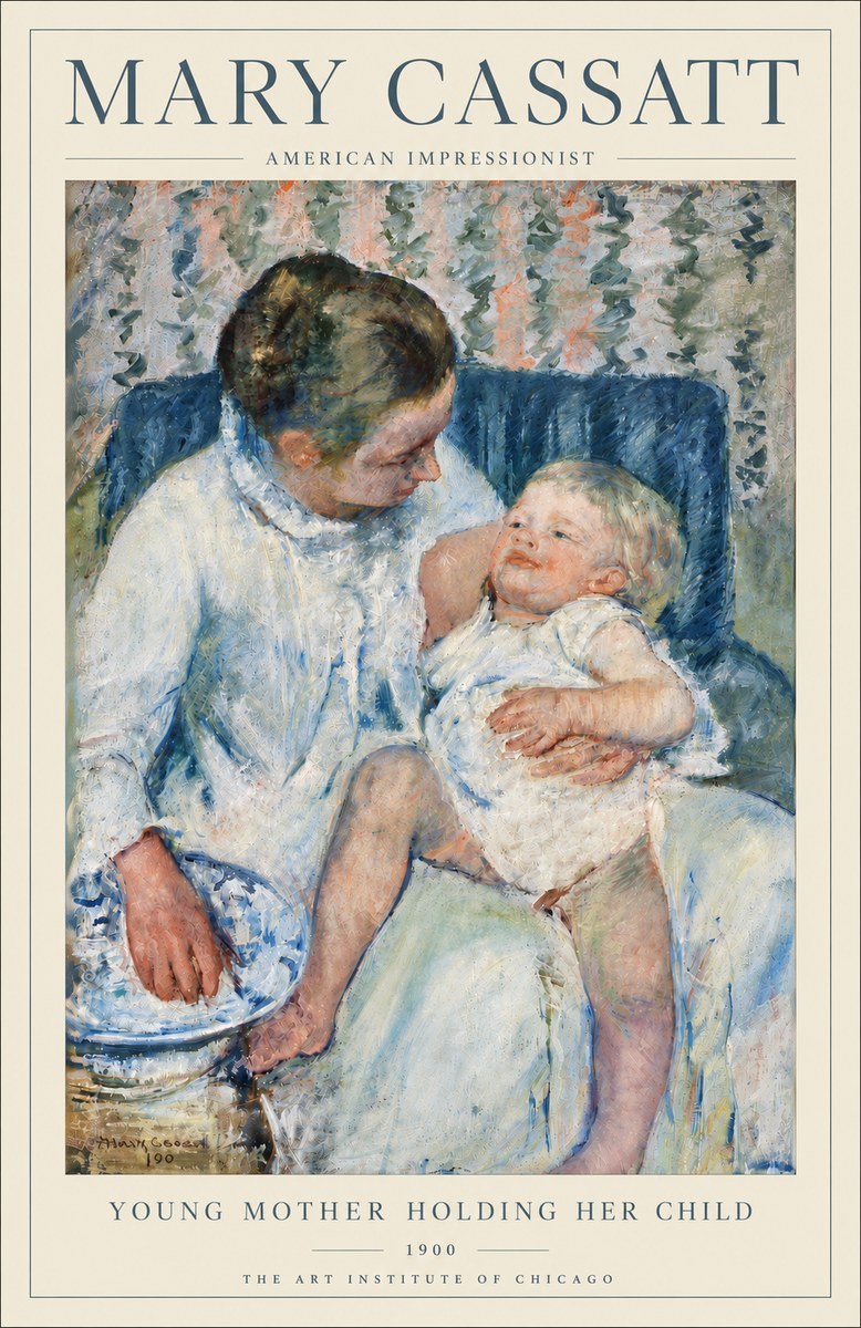 Mary Cassatt Young Mother Holding Her Child No4 - Plakát