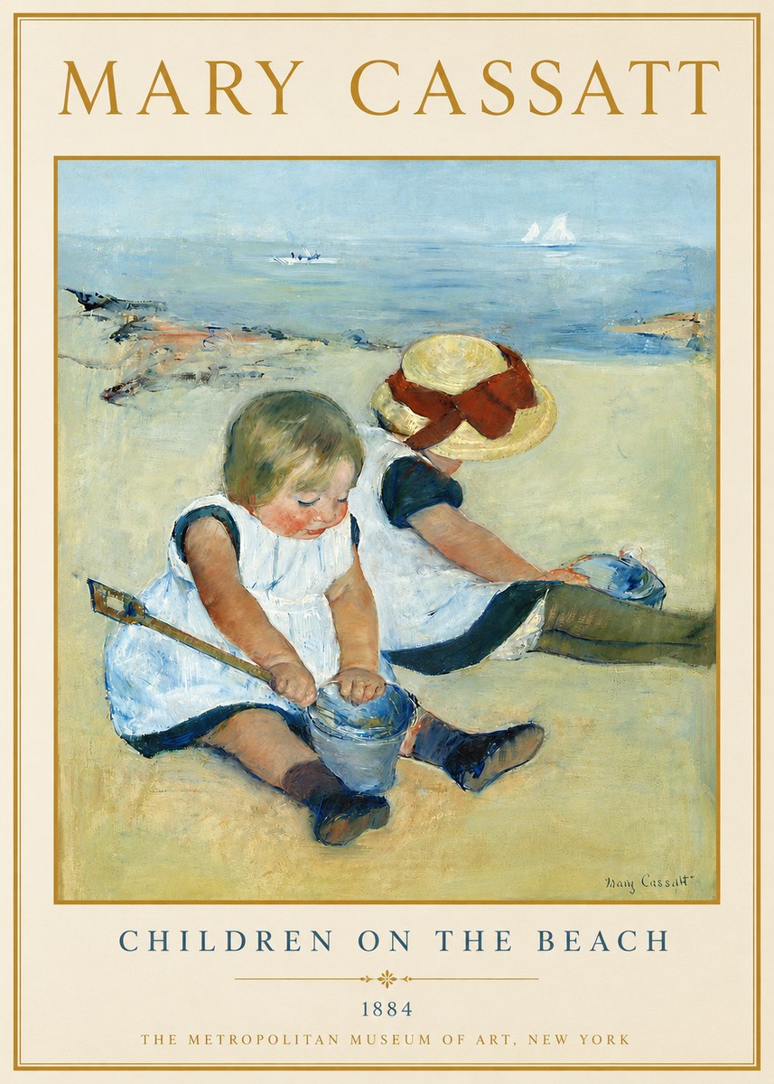 Mary Cassatt Children on the Beach No3 - Plakát