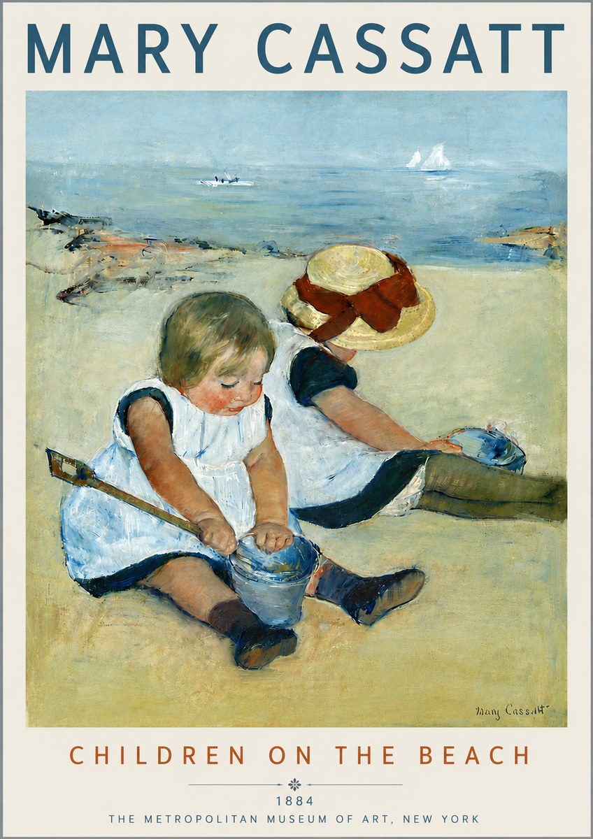 Mary Cassatt Children on the Beach No4 - Plakát
