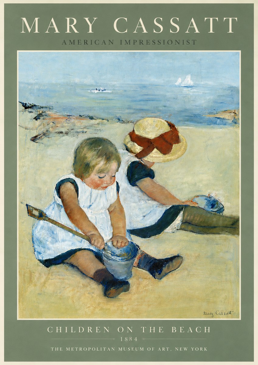 Mary Cassatt Children on the Beach No5 - Plakát