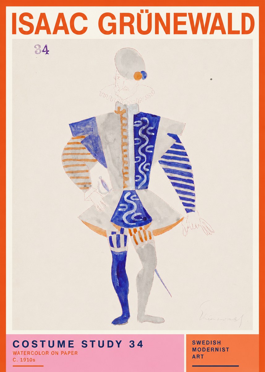 Isaac Grünewald Costume Study 34 No2 - Plakát