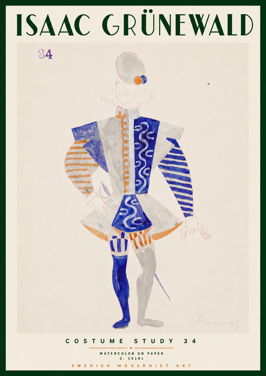 Isaac Grünewald Costume Study 34 No3 - Plakát