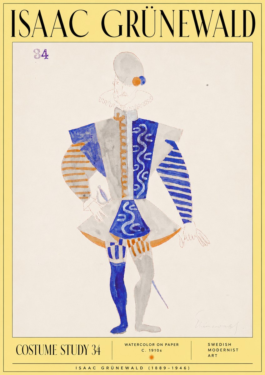 Isaac Grünewald Costume Study 34 No6 - Plakát