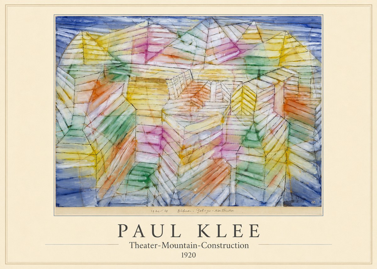Paul Klee Theater-mountain-construction No3 - Plakát