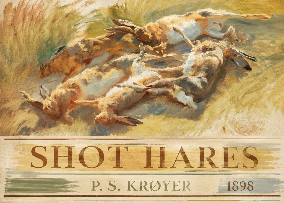P.S. Krøyer Shot Hares No3 - Plakát