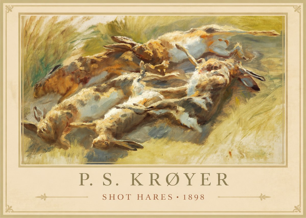 P.S. Krøyer Shot Hares No6 - Plakát