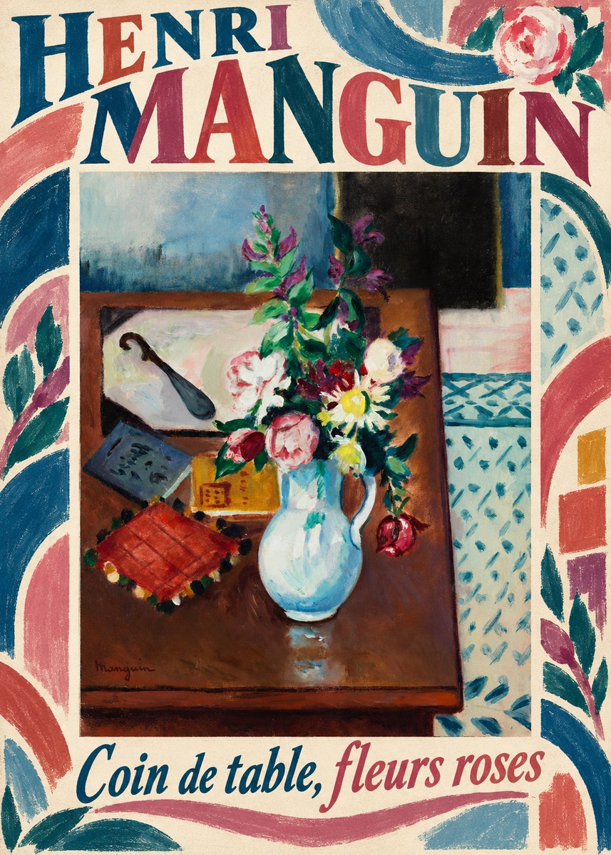 Henri Manguin Coin De Table, Fleurs Roses No6 - Plakát