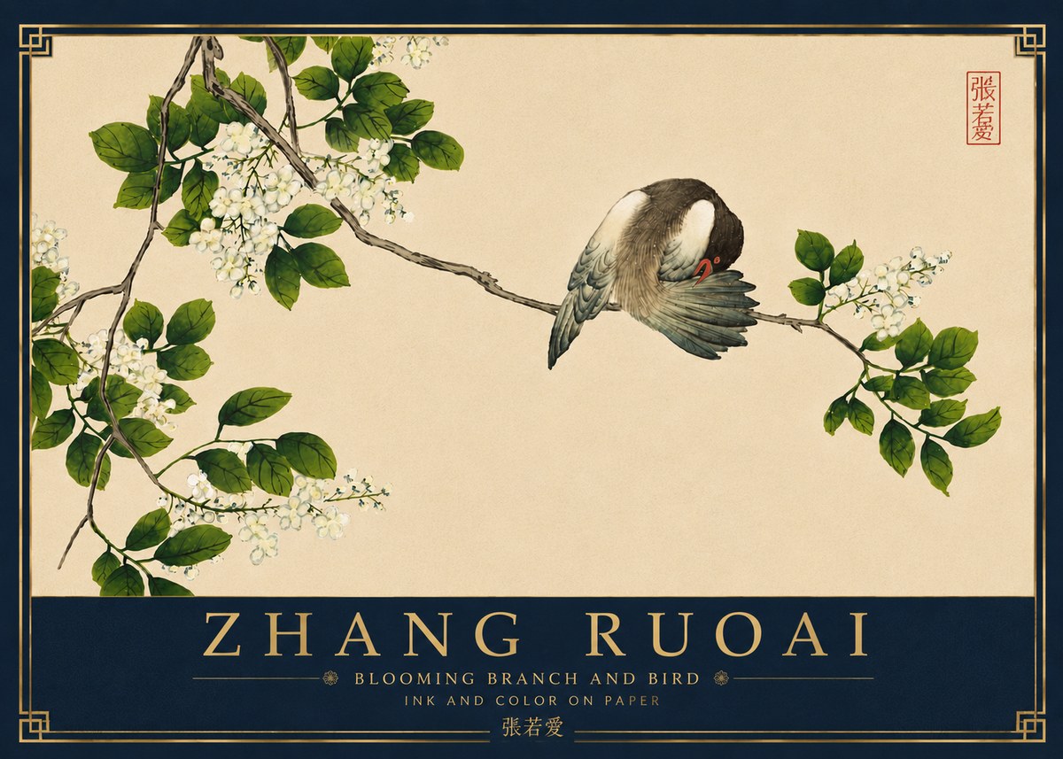 Zhang Ruoai Bird and Blossom No6 - Plakát
