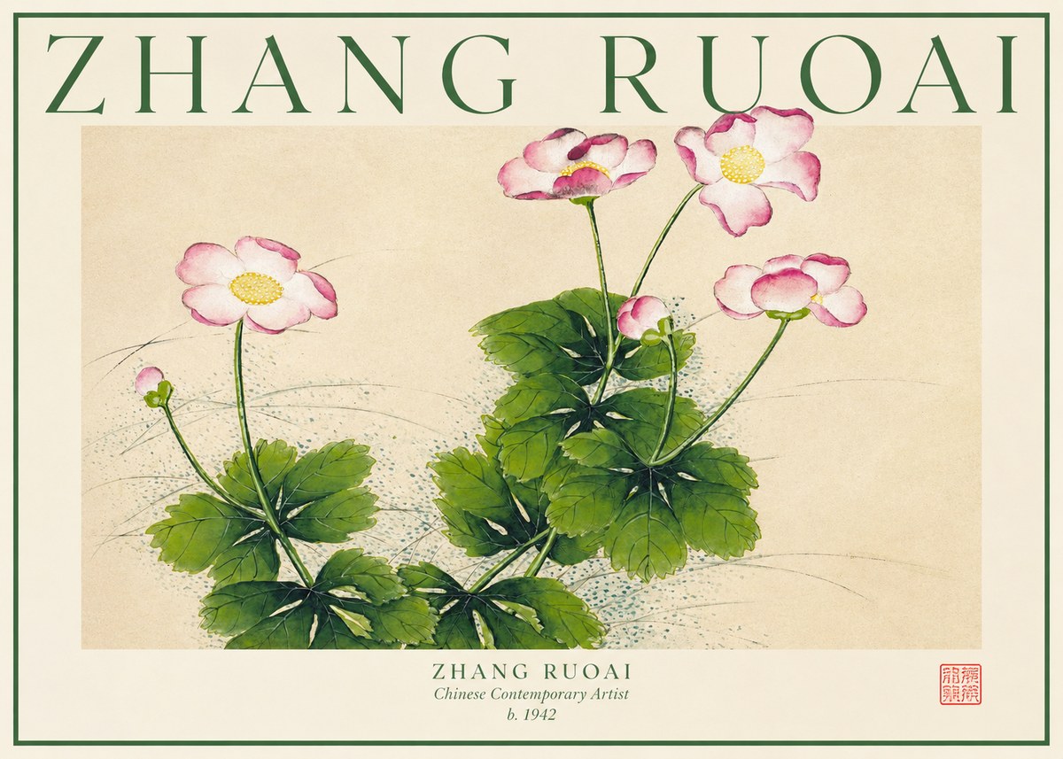 Zhang Ruoai Pink Anemones No1 - Plakát