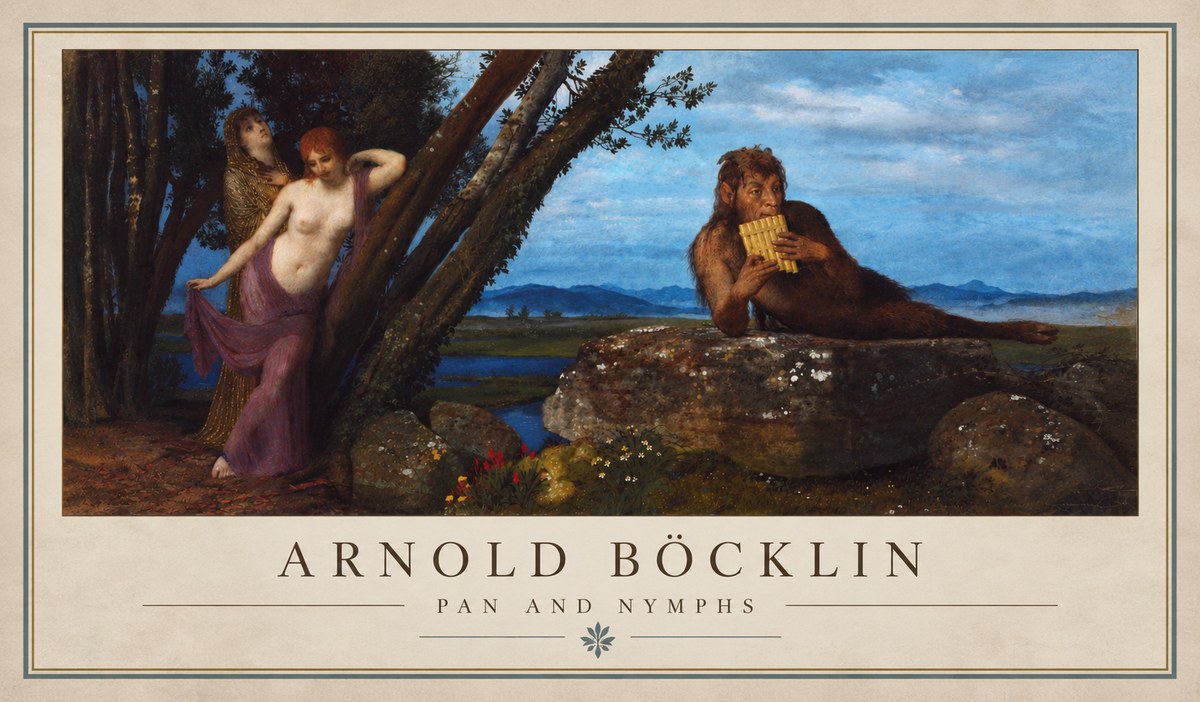 Arnold Böcklin Pan and Nymphs No3 - Plakát