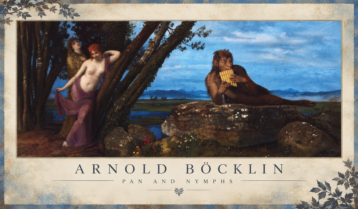 Arnold Böcklin Pan and Nymphs No6 - Plakát