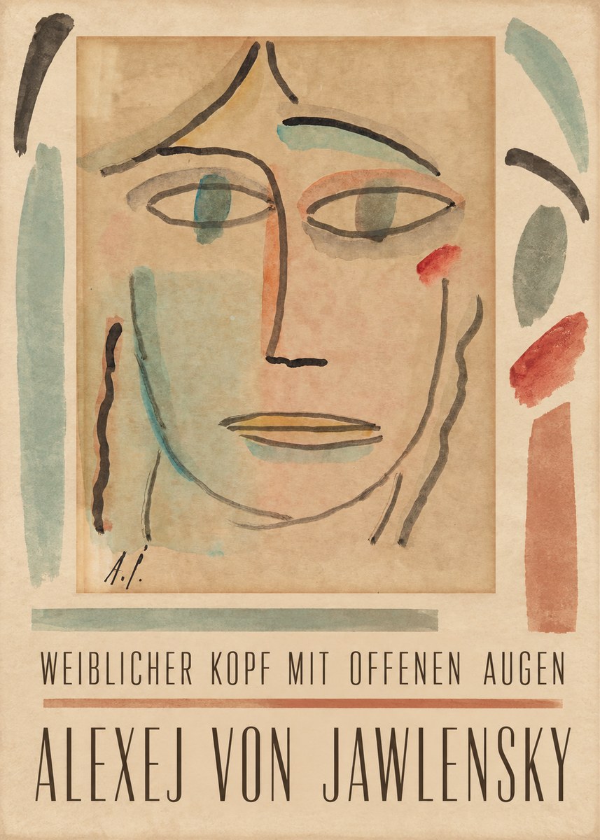 Alexej von Jawlensky Weiblicher Kopf Mit Offenen Augen No2 - Plakát