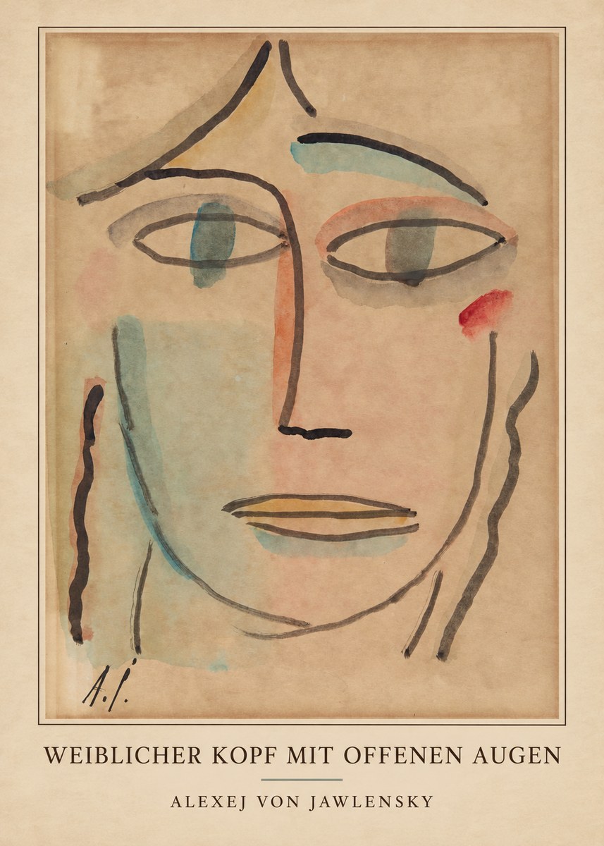 Alexej von Jawlensky Weiblicher Kopf Mit Offenen Augen No3 - Plakát