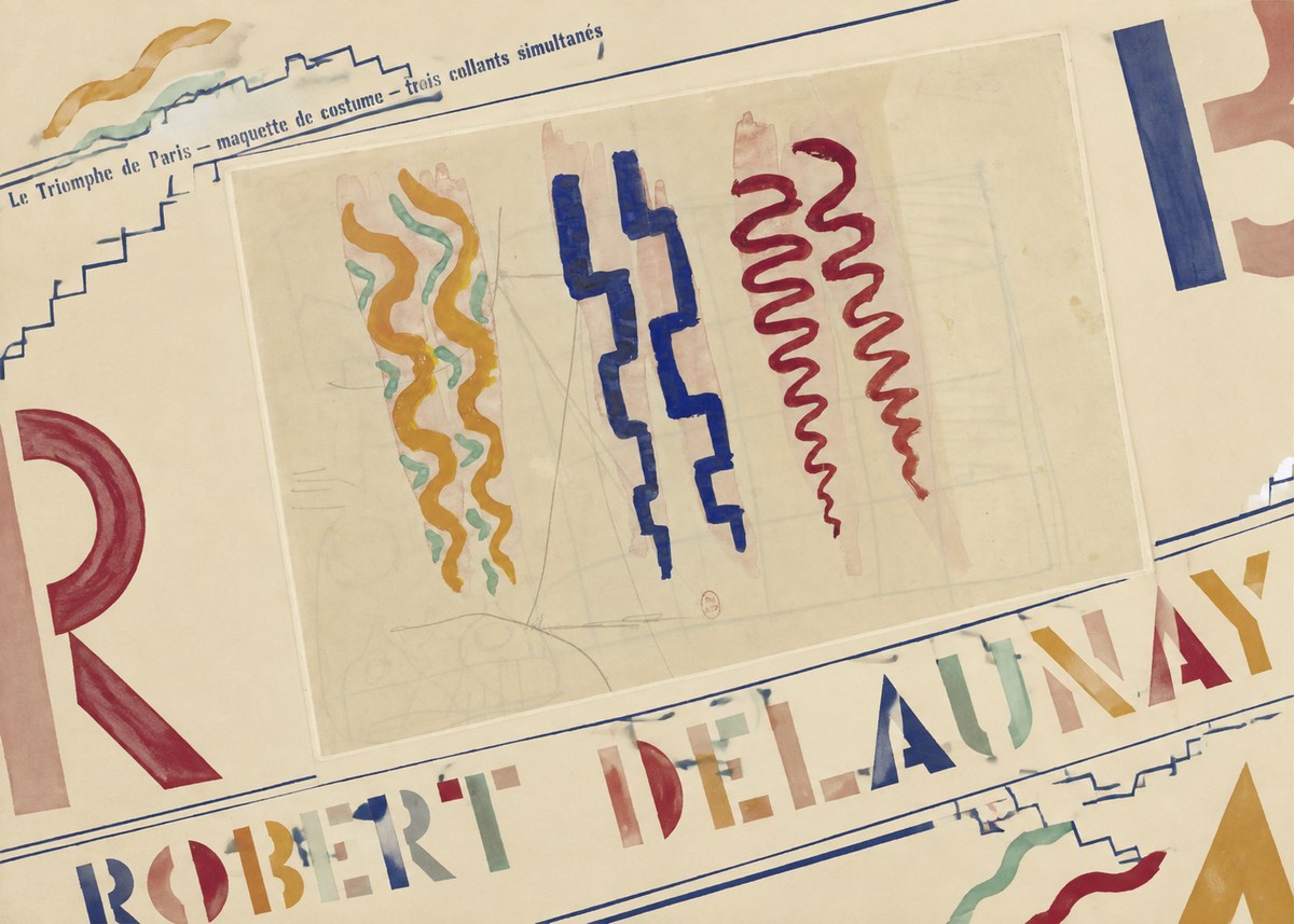 Robert Delaunay Le Triomphe De Paris — Maquette De Costume — Trois Collants Simultanés No6 - Plakát