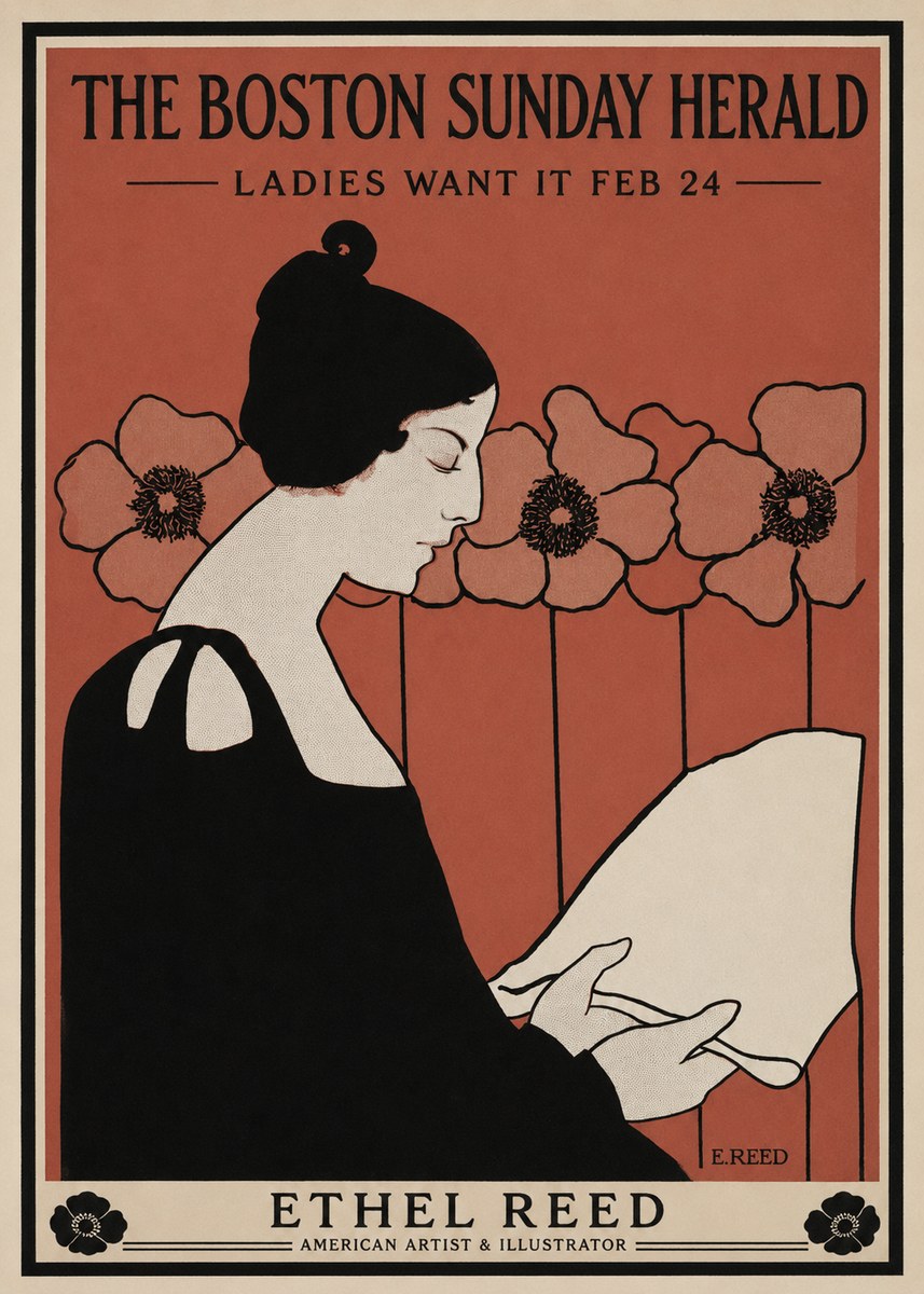 Ethel Reed The Boston Sunday Herald - Ladies Want It Feb 24 No1 - Plakát