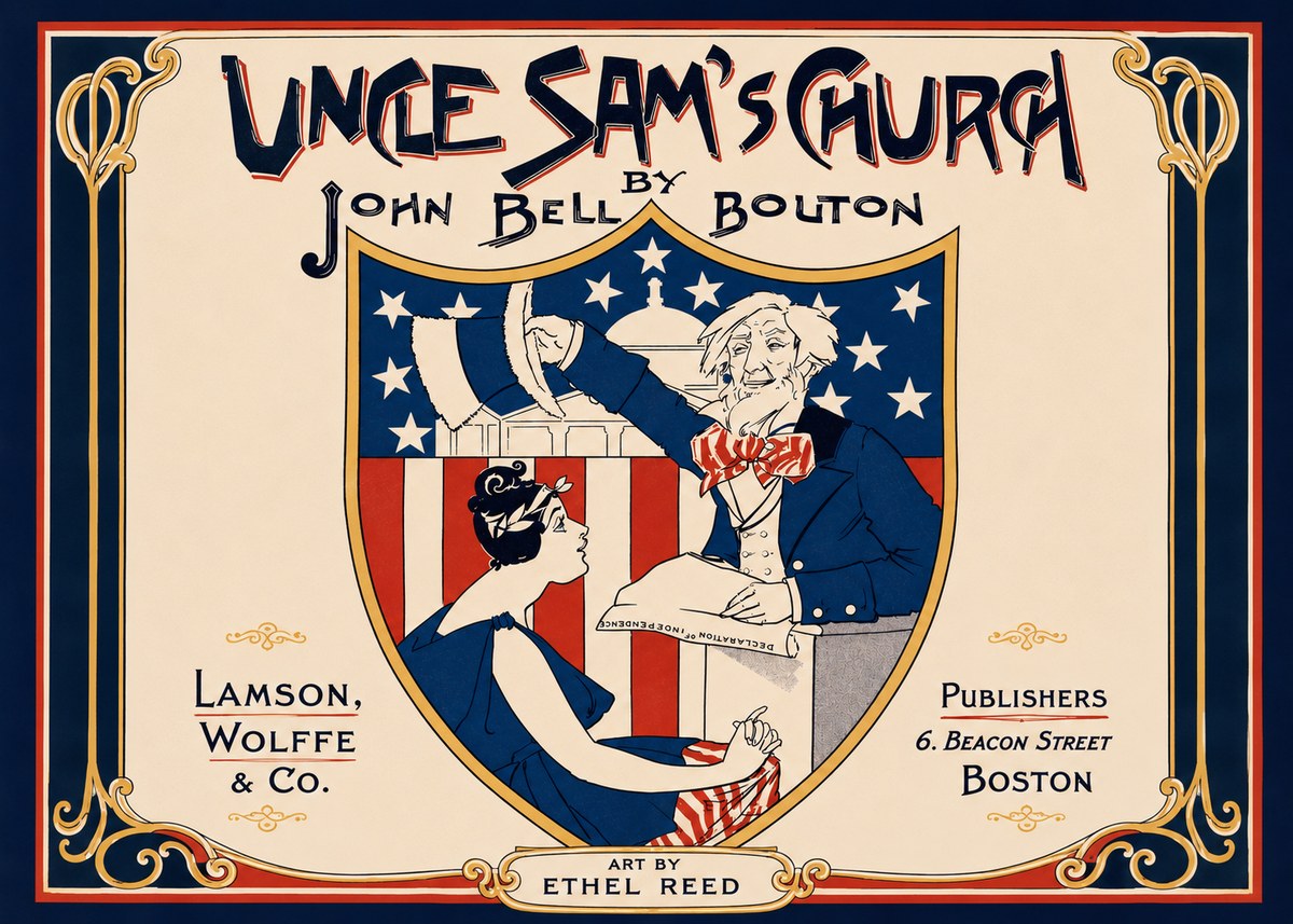 Ethel Reed Uncle Sam's Church No3 - Plakát