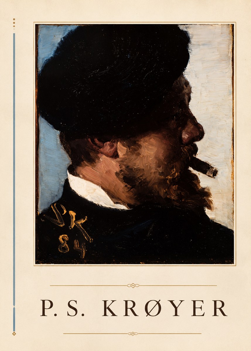 P.S. Krøyer Self-portrait with Cigar I No3 - Plakát