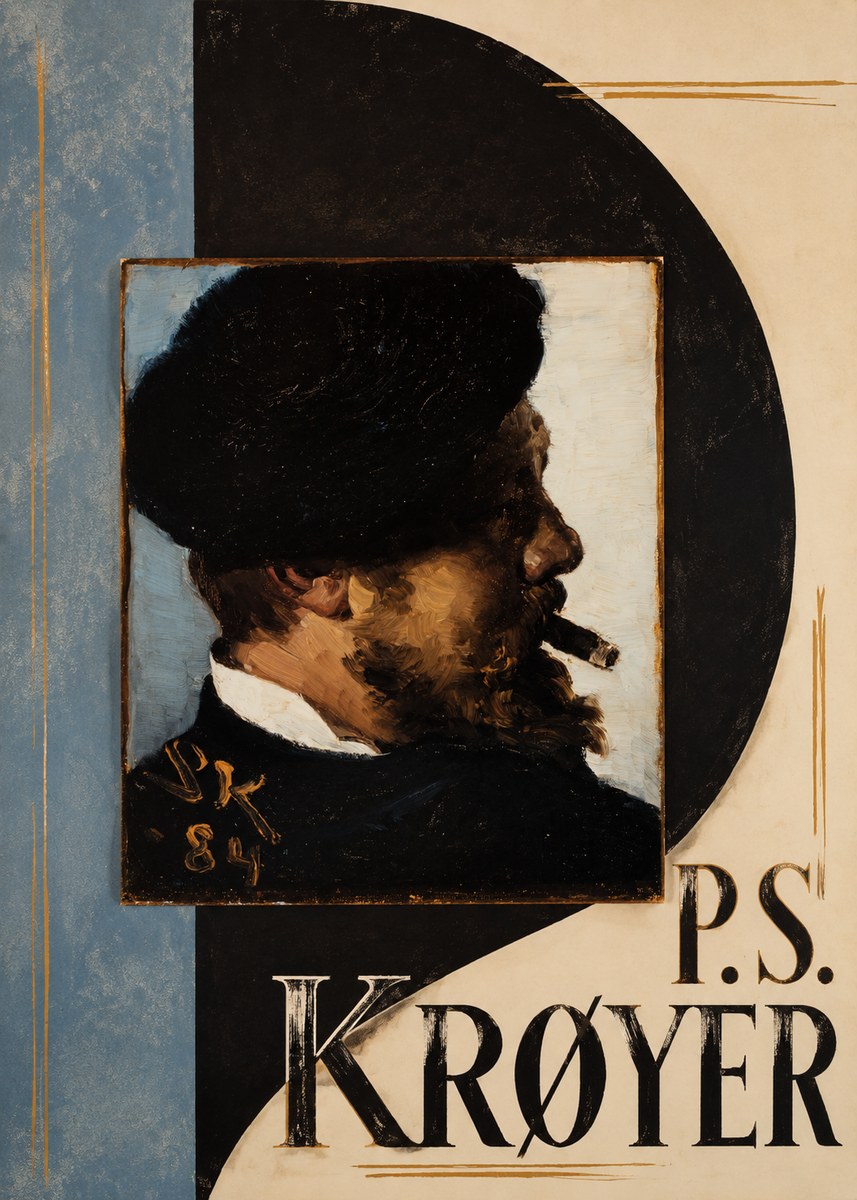 P.S. Krøyer Self-portrait with Cigar I No6 - Plakát