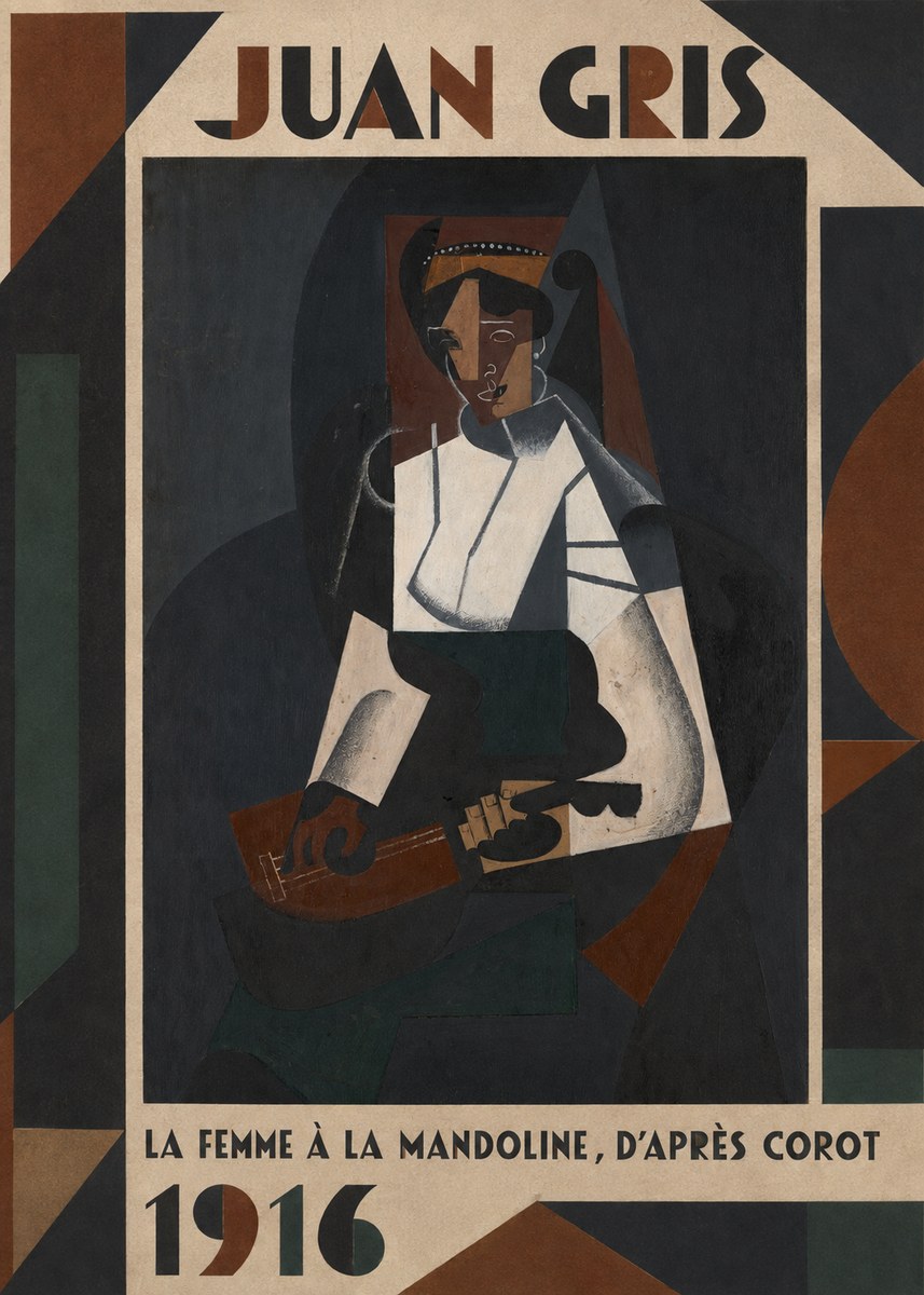 Juan Gris La Femme À La Mandoline, D'après Corot No1 - Plakát