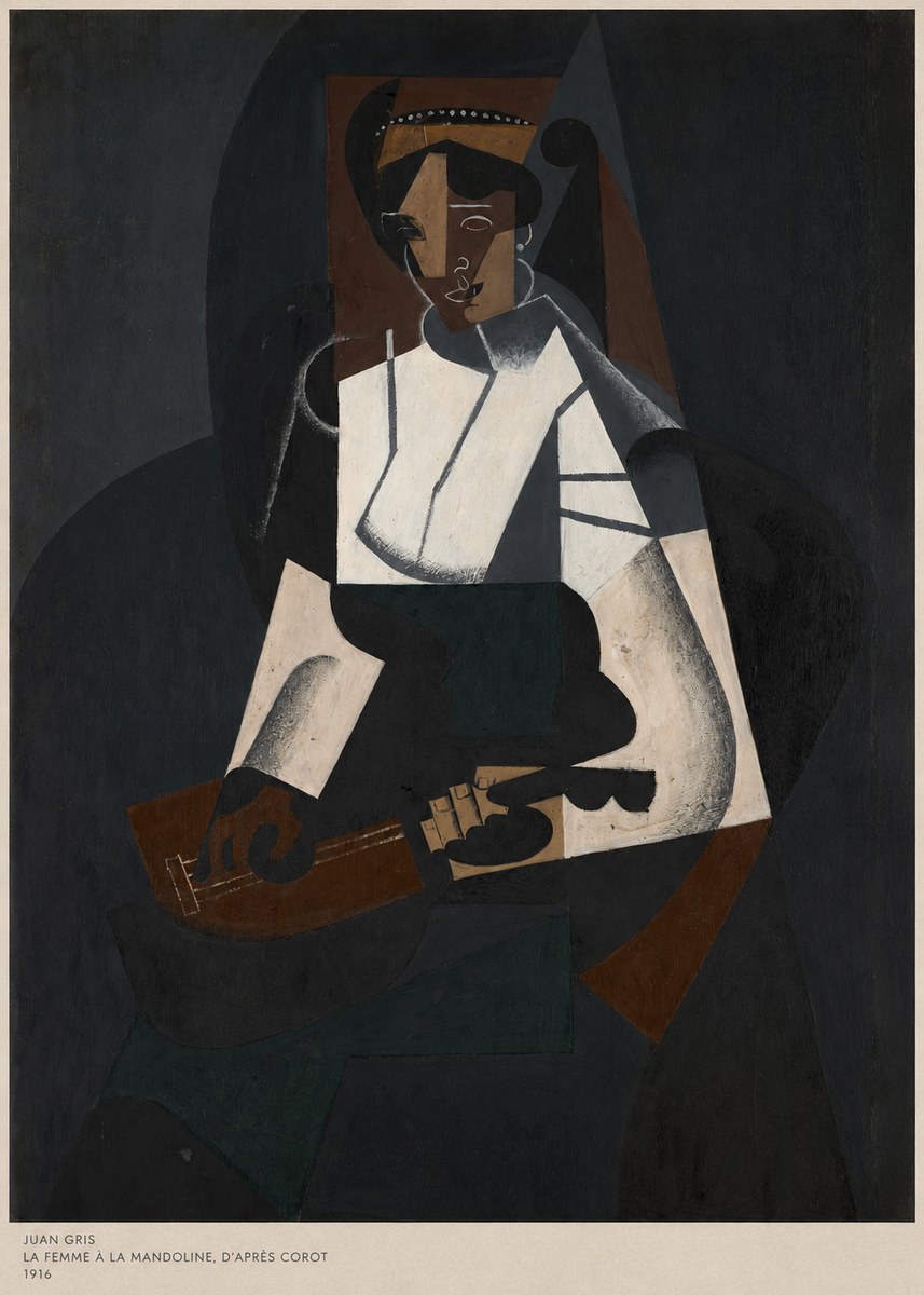 Juan Gris La Femme À La Mandoline, D'après Corot No5 - Plakát