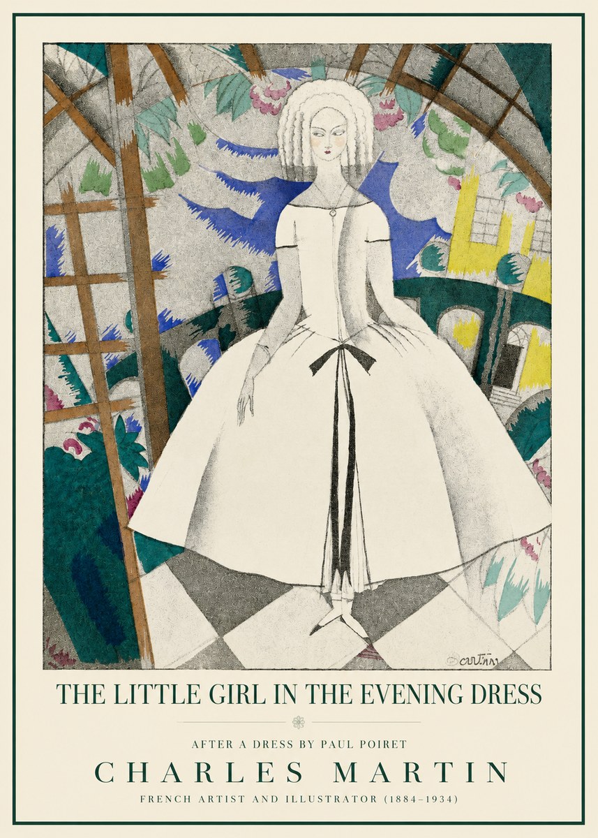 Charles Martin The Little Girl in the Evening Dress No1 - Plakát