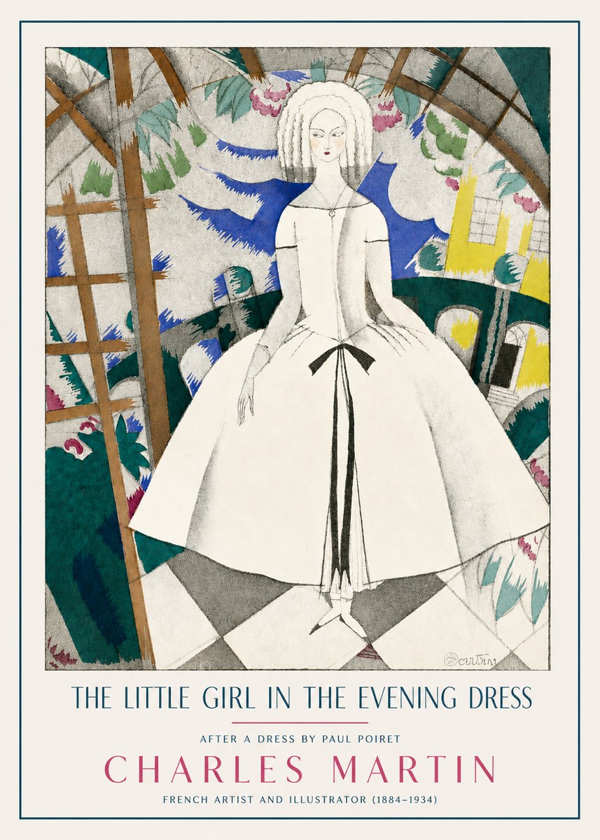 Charles Martin The Little Girl in the Evening Dress No3 - Plakát