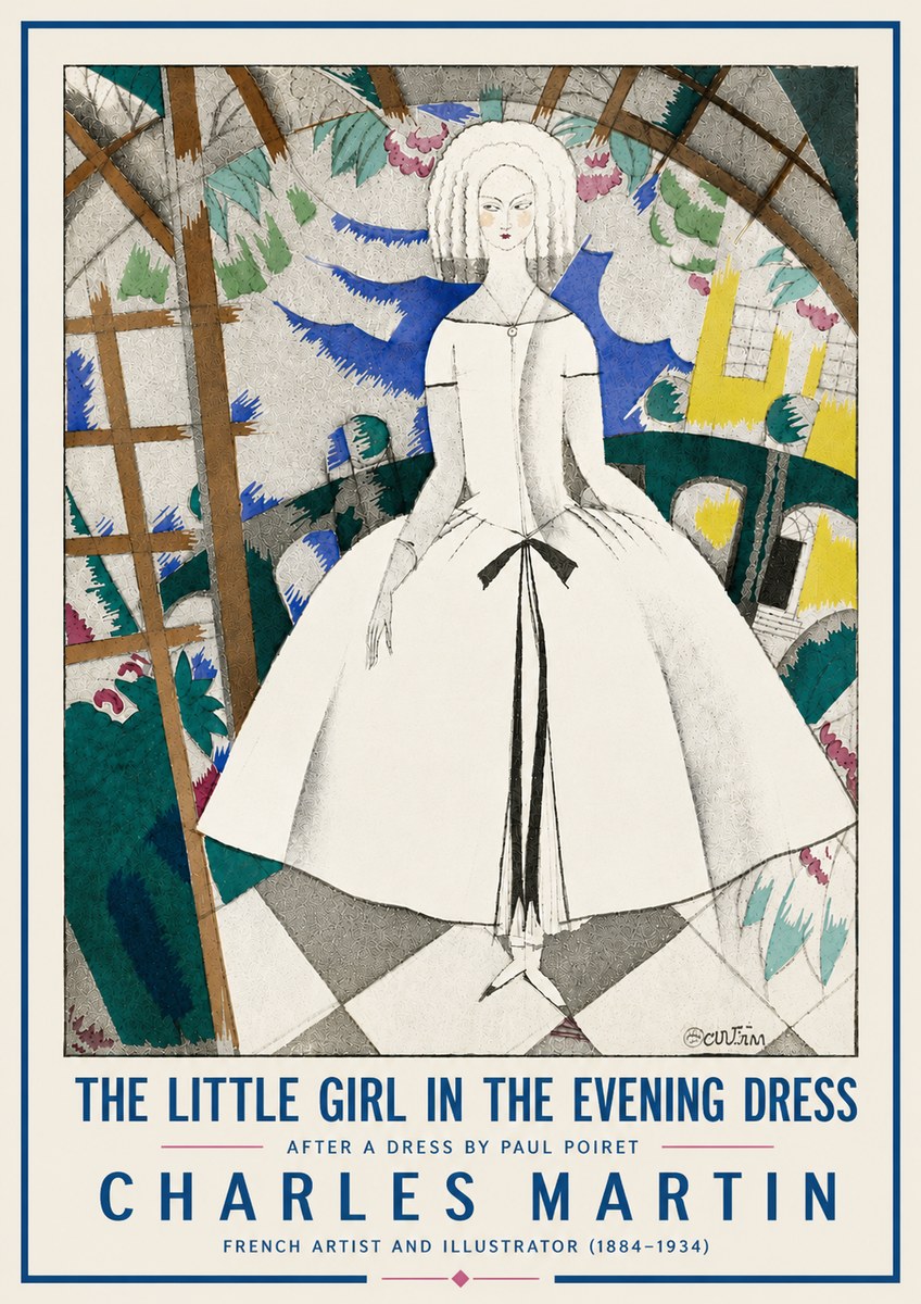 Charles Martin The Little Girl in the Evening Dress No6 - Plakát