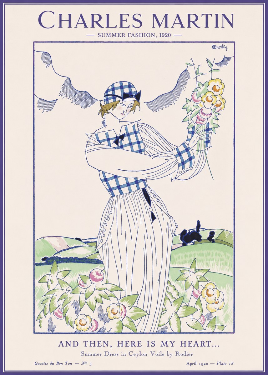 Charles Martin And Then, Here Is My Heart... Summer Dress in Ceylon Voile by Rodier No1 - Plakát