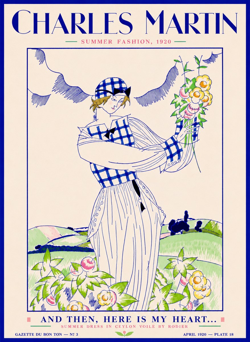 Charles Martin And Then, Here Is My Heart... Summer Dress in Ceylon Voile by Rodier No2 - Plakát