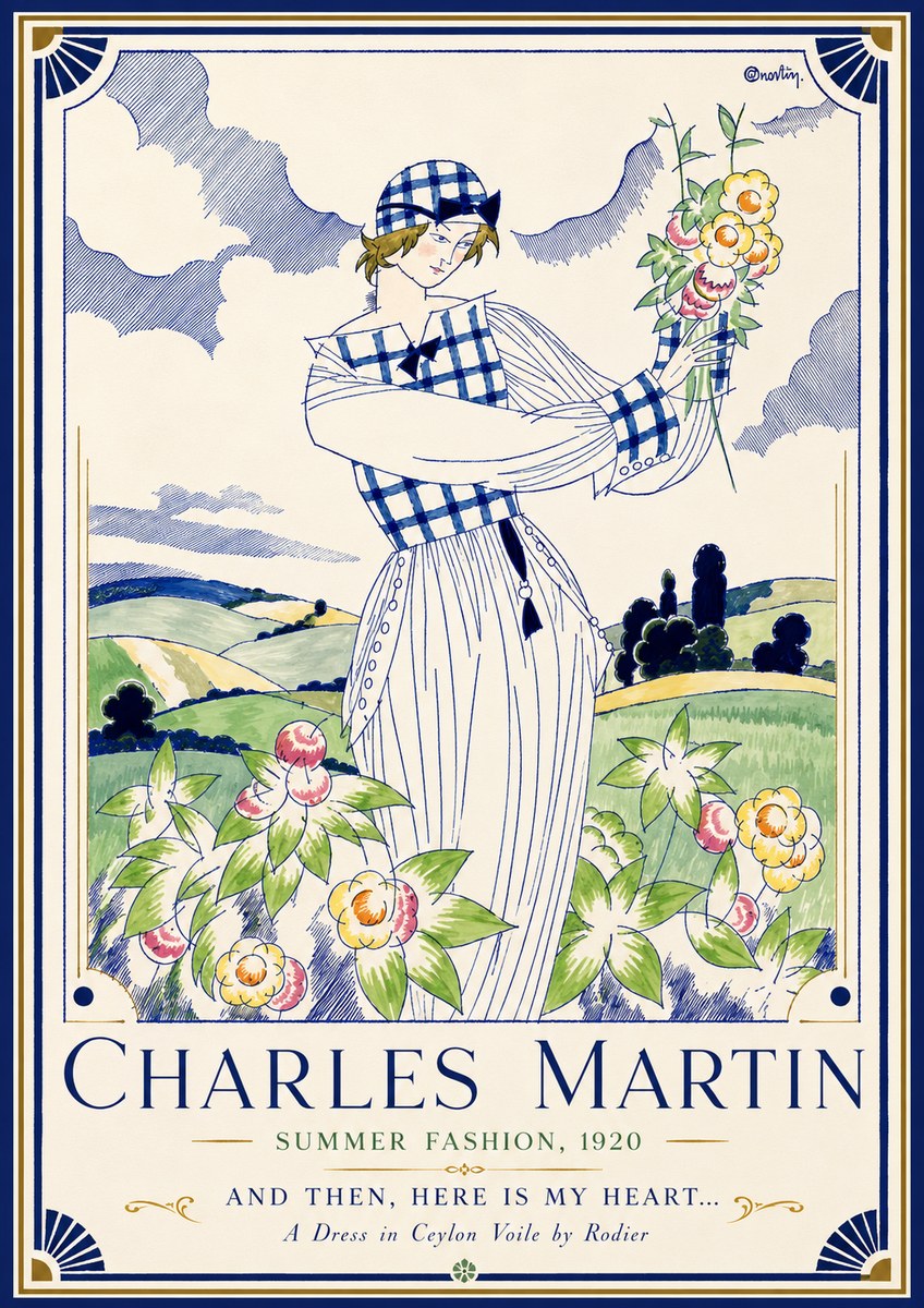 Charles Martin And Then, Here Is My Heart... Summer Dress in Ceylon Voile by Rodier No3 - Plakát
