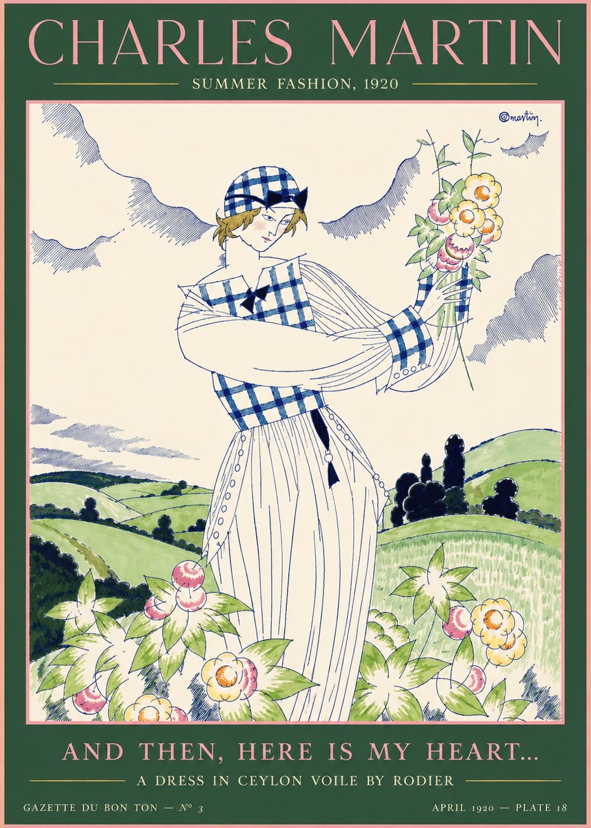 Charles Martin And Then, Here Is My Heart... Summer Dress in Ceylon Voile by Rodier No4 - Plakát