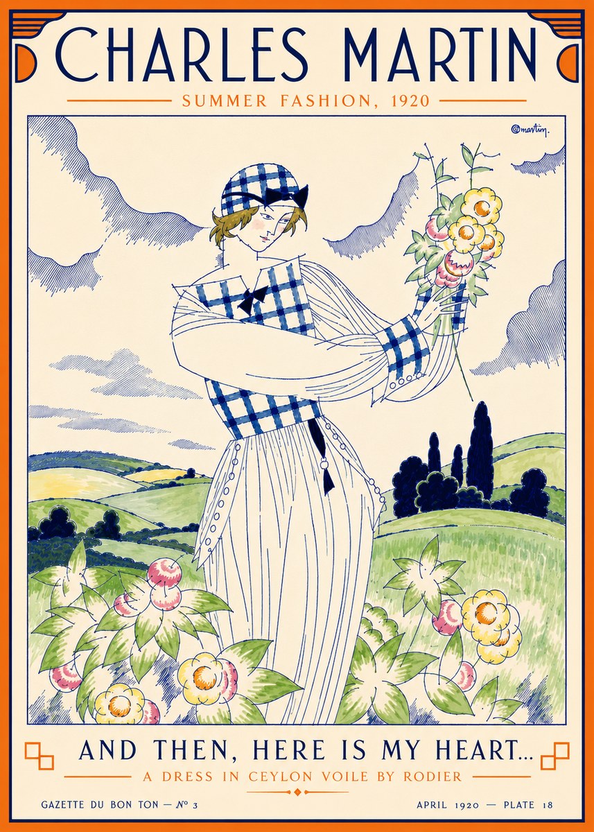 Charles Martin And Then, Here Is My Heart... Summer Dress in Ceylon Voile by Rodier No5 - Plakát
