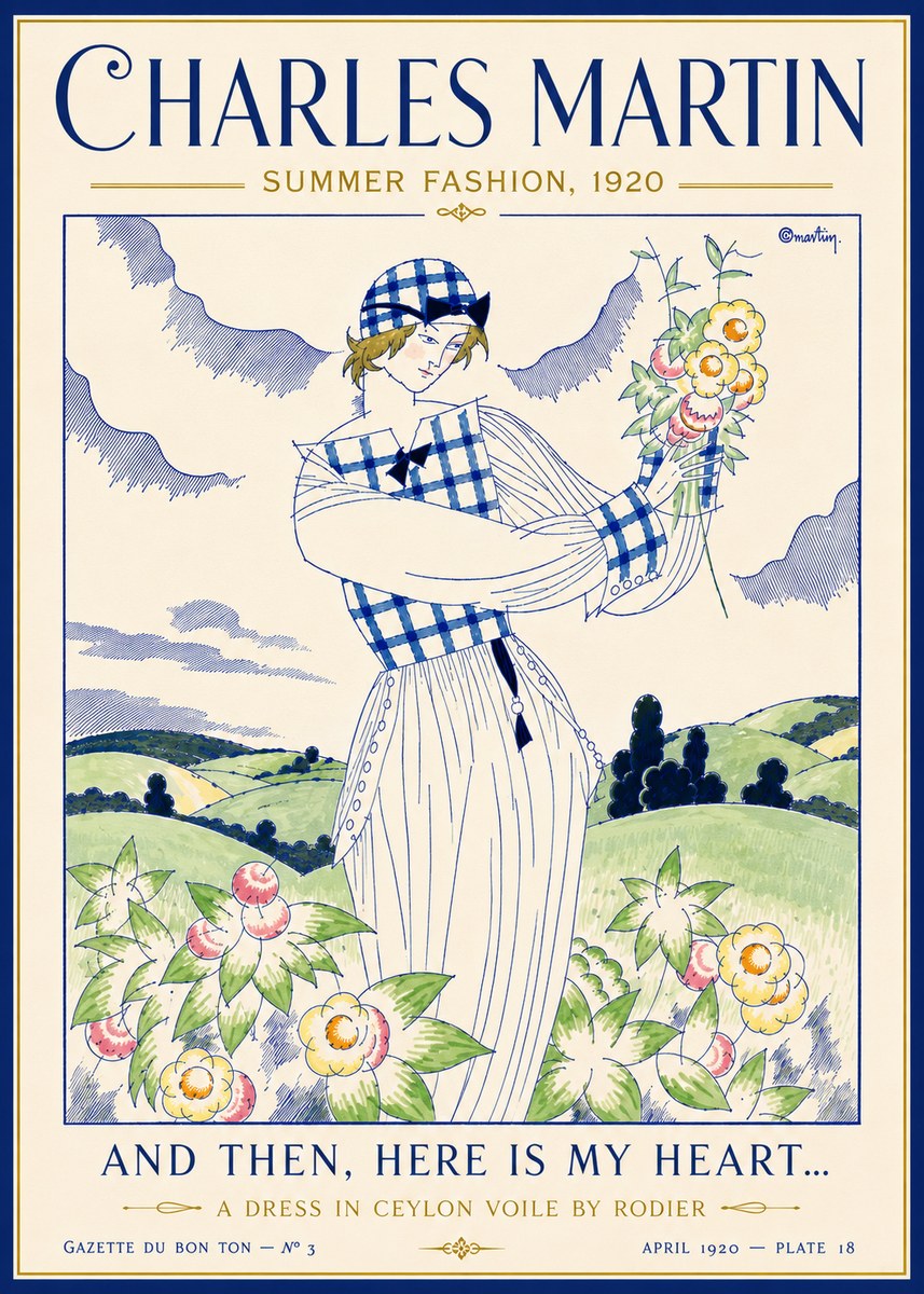 Charles Martin And Then, Here Is My Heart... Summer Dress in Ceylon Voile by Rodier No6 - Plakát