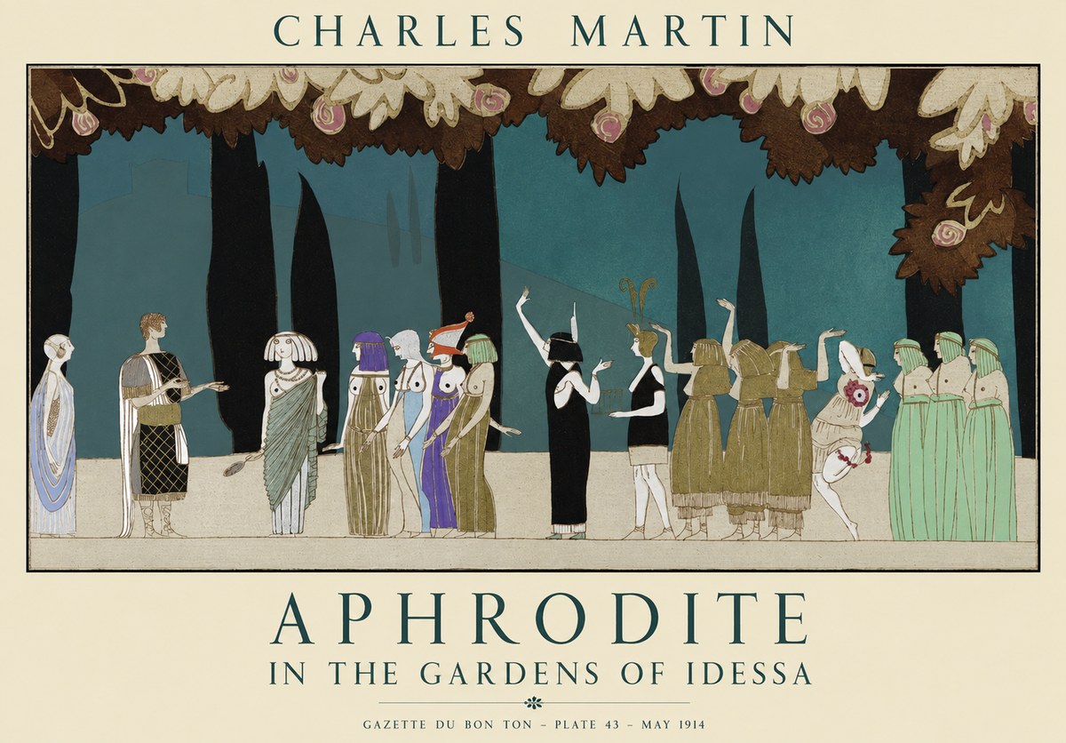 Charles Martin Aphrodite in the Gardens of Idessa No1 - Plakát