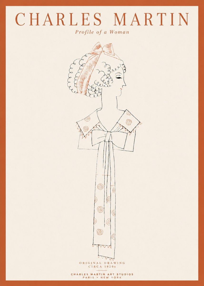 Charles Martin Profile of a Woman No1 - Plakát