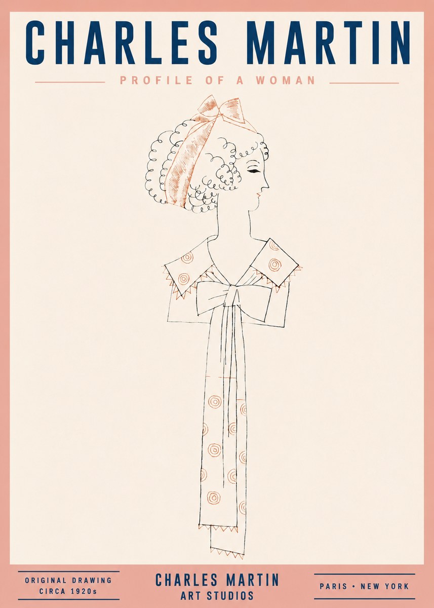 Charles Martin Profile of a Woman No2 - Plakát