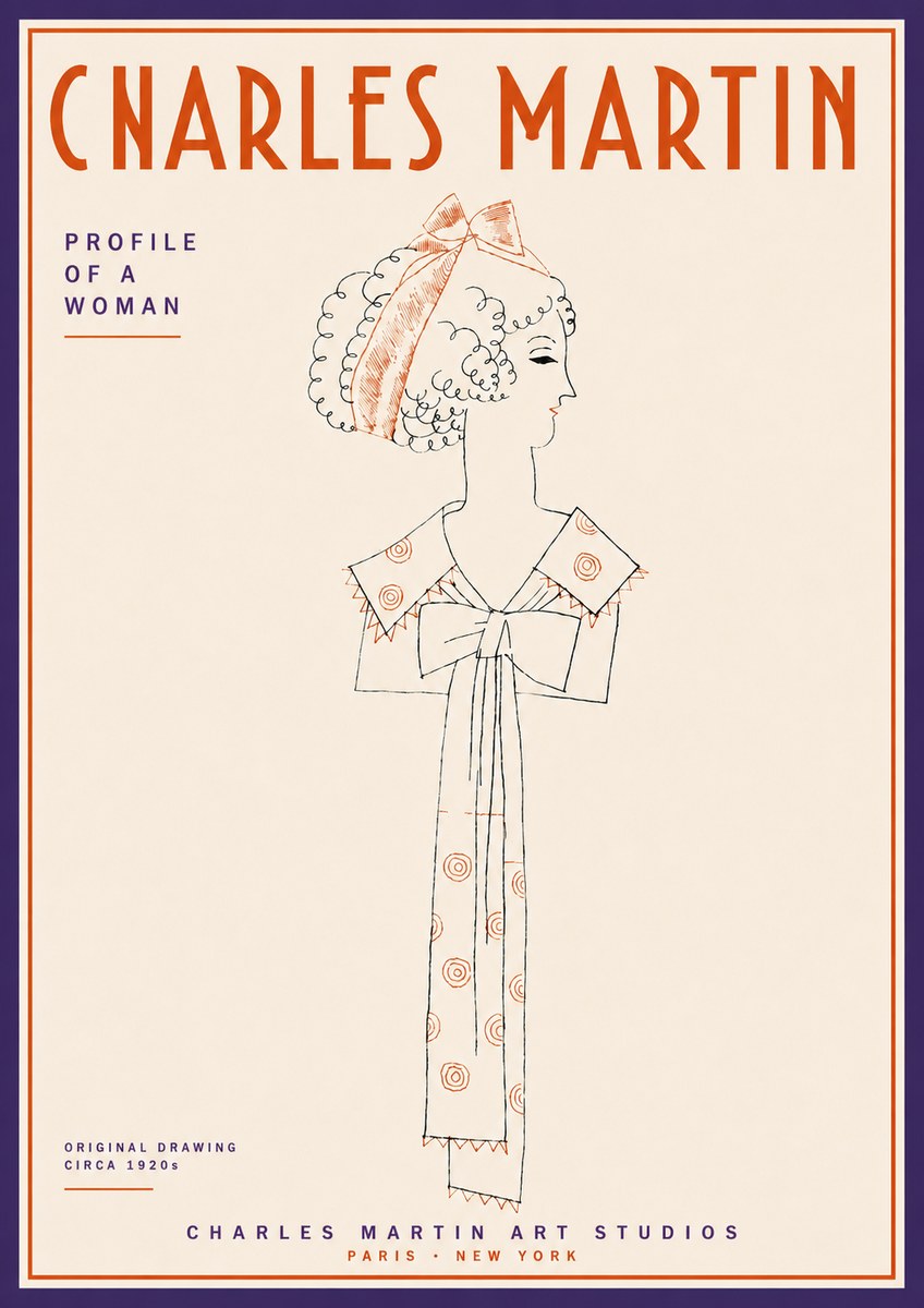 Charles Martin Profile of a Woman No4 - Plakát