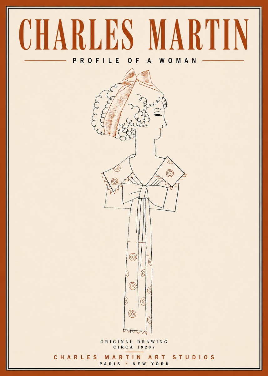 Charles Martin Profile of a Woman No5 - Plakát