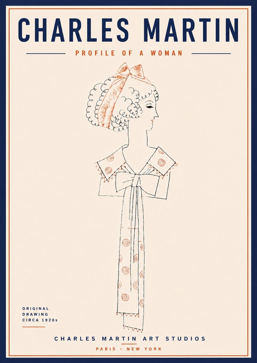 Charles Martin Profile of a Woman No6 - Plakát