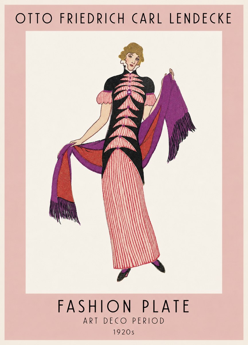 Otto Friedrich Carl Lendecke Fashion Plate I No1 - Plakát