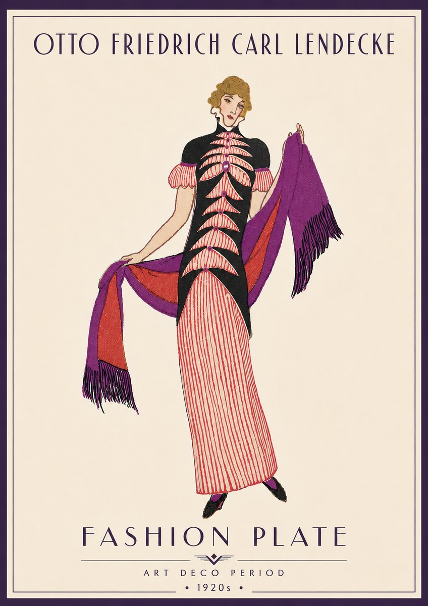 Otto Friedrich Carl Lendecke Fashion Plate I No6 - Plakát