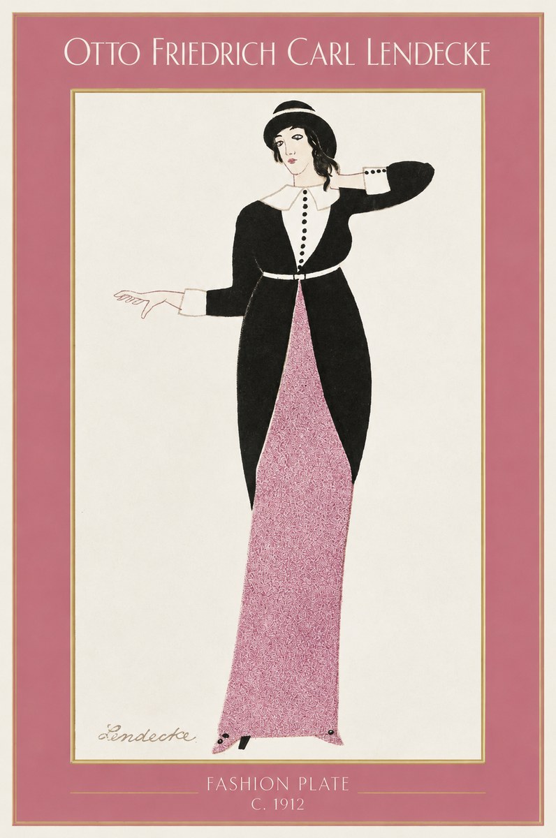 Otto Friedrich Carl Lendecke Fashion Plate II No1 - Plakát