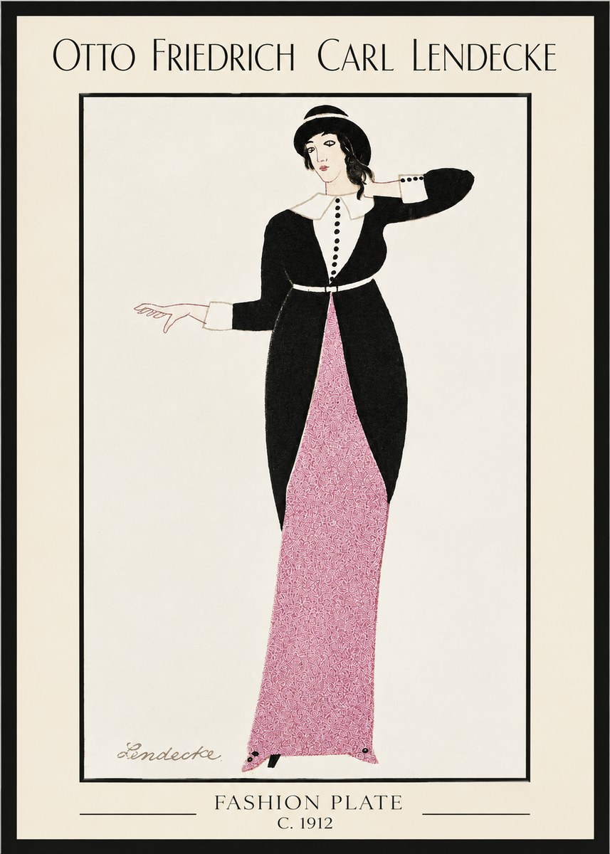 Otto Friedrich Carl Lendecke Fashion Plate II No2 - Plakát