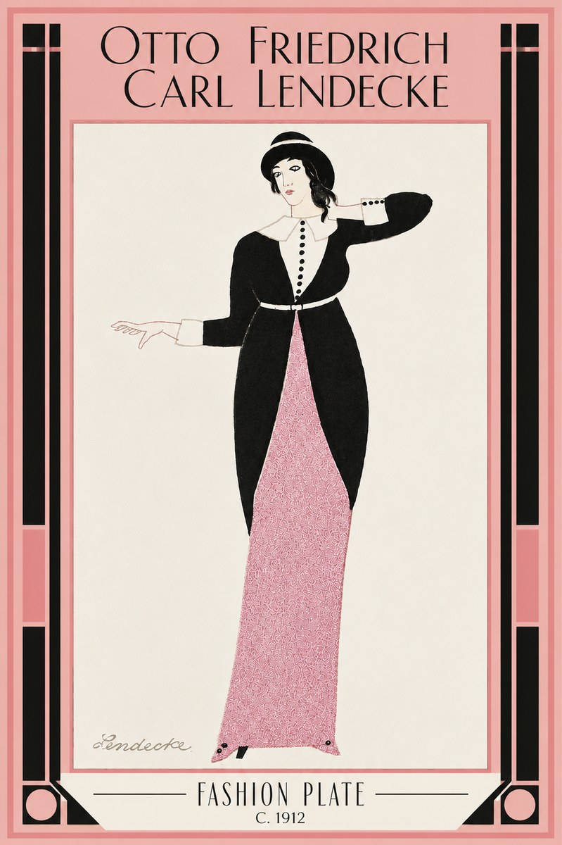 Otto Friedrich Carl Lendecke Fashion Plate II No3 - Plakát