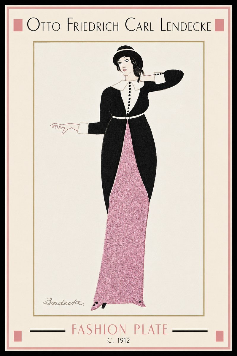 Otto Friedrich Carl Lendecke Fashion Plate II No4 - Plakát