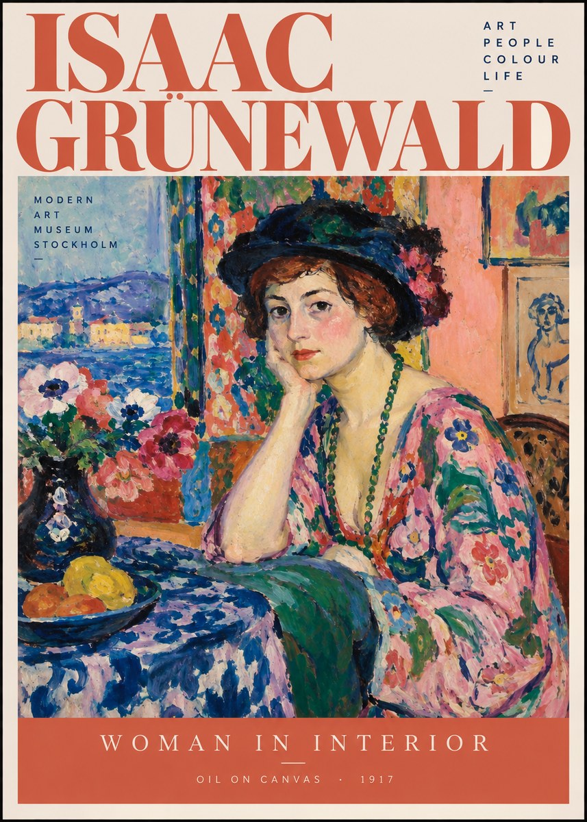 Isaac Grünewald Woman in Interior No2 - Plakát