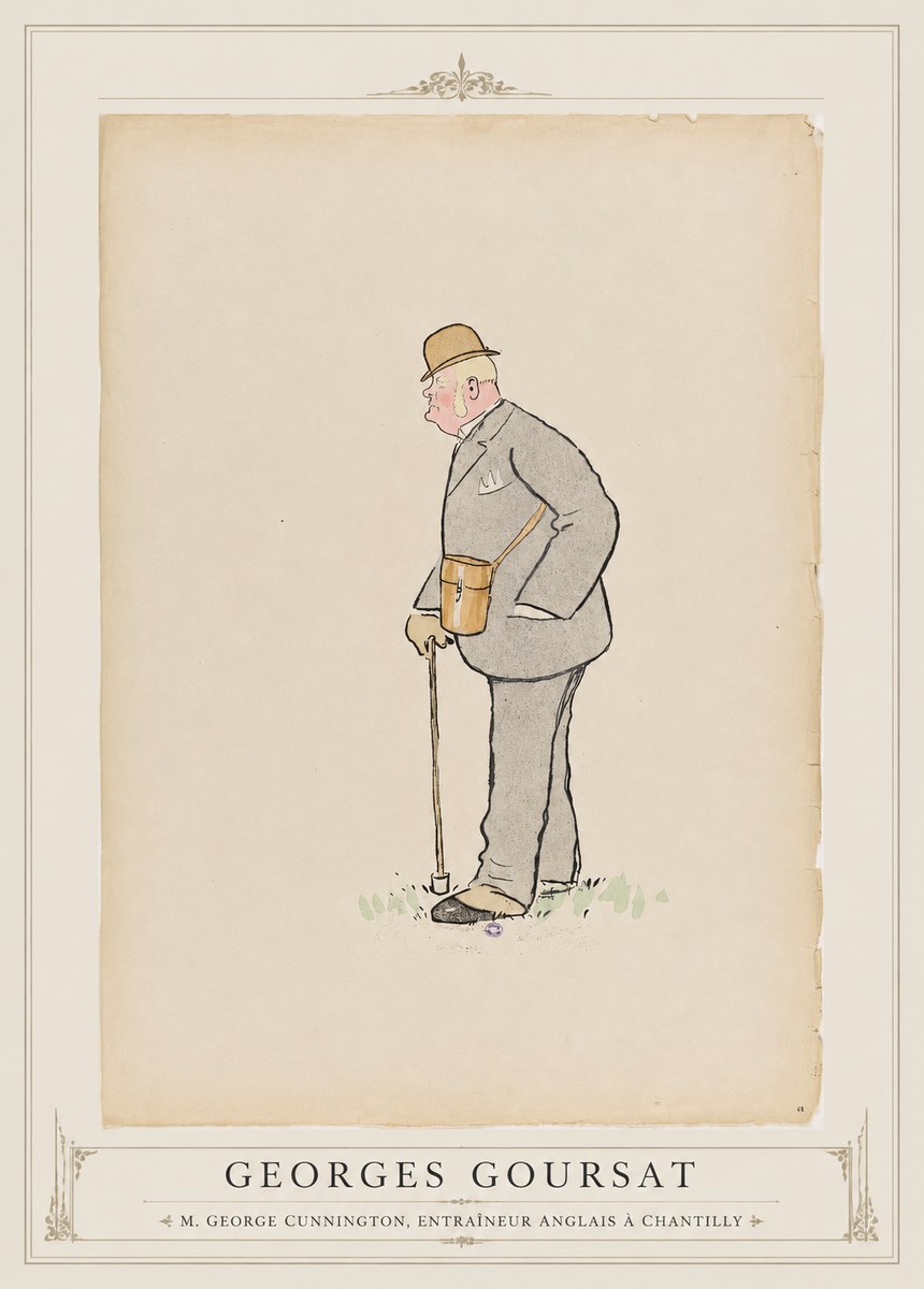 Georges Goursat M. George Cunnington, Entraîneur Anglais À Chantilly No1 - Plakát
