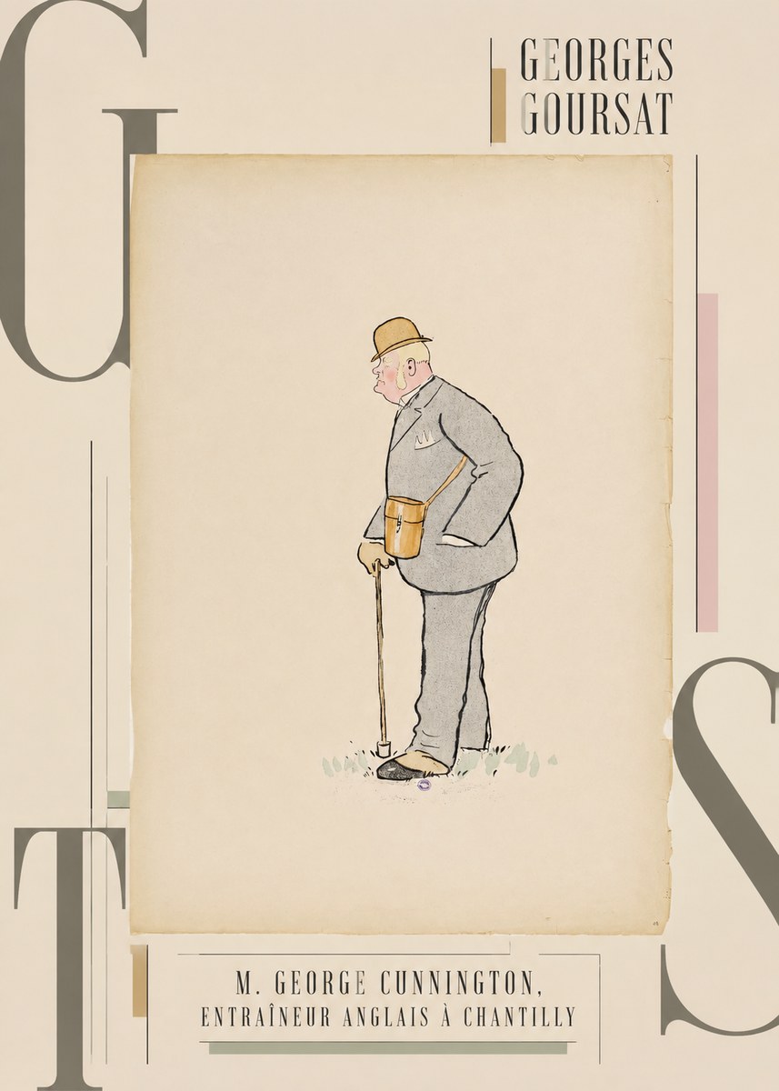 Georges Goursat M. George Cunnington, Entraîneur Anglais À Chantilly No3 - Plakát