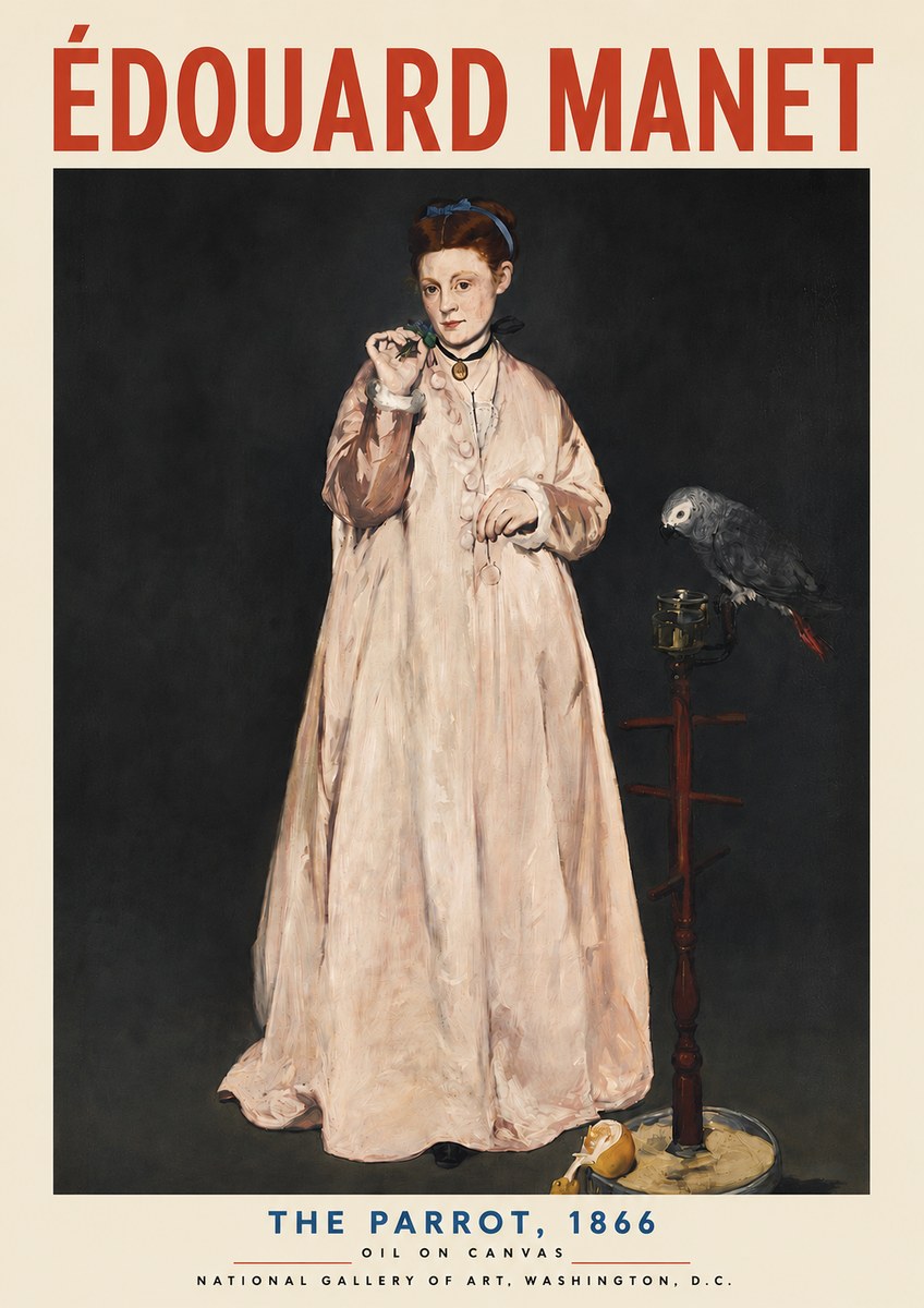 Édouard Manet The Parrot No4 - Plakát