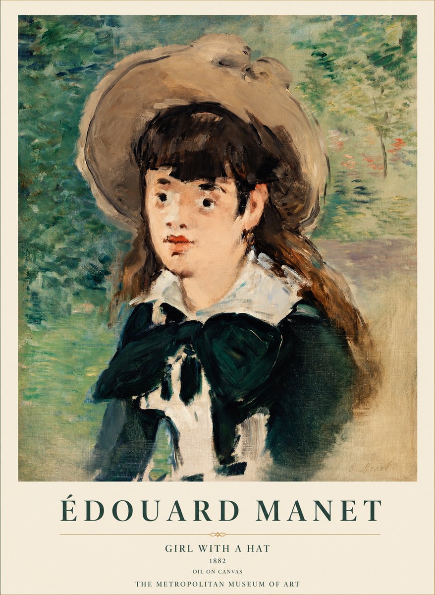Édouard Manet Girl with a Hat No1 - Plakát